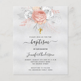 Dopfest silver rosa guld flicka budget inbjudan