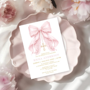 Dopflicka Rosa Slöja Inbjudningar