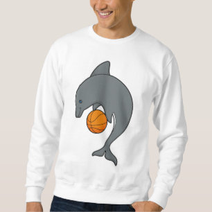Dophin as Basketball player with Basketball Lång Ärmad Tröja
