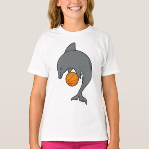 Dophin as Basketball player with Basketball T Shirt