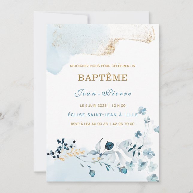 Dopinvitation för en pojke inbjudningar (Framsida)