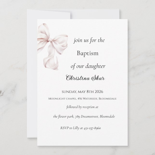 Dopinvitation Inbjudningar (Framsida)