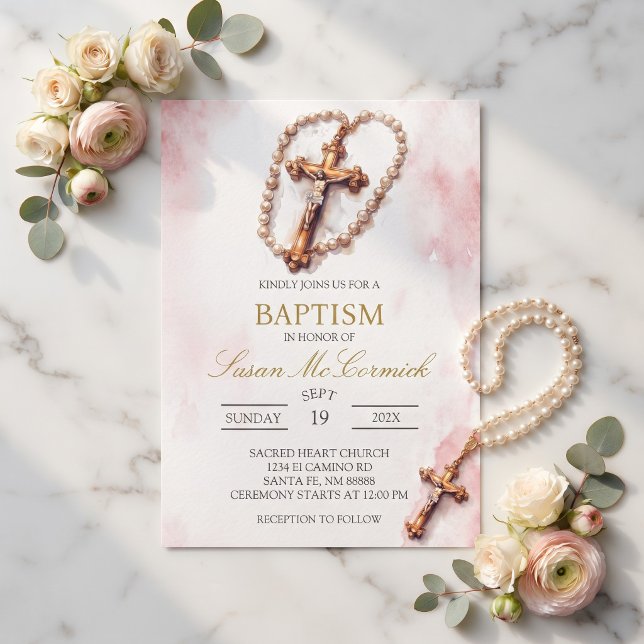 Dopinvitation med krucifix inbjudningar (Skapare uppladdad)