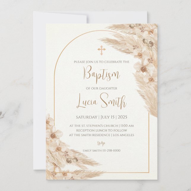 Dopinvitationer för flickor inbjuder till dop och  inbjudningar (Framsida)