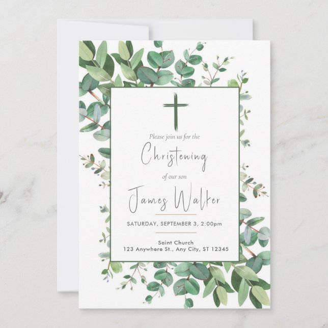 Dopkort för bebisar inbjudningar (Framsida)