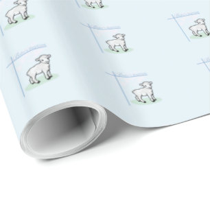 Dopning Blå Pojke Lamm, Anpassningsbar Presentpapper