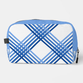 Dopp Kit - Blue Stripes Crossed Diagonally