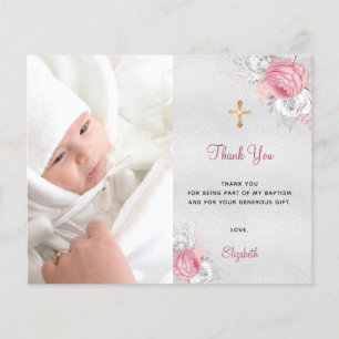 Dopsbudget rosa blommig foto silver tack
