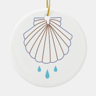 DopsnäckaApplique Julgransprydnad Keramik