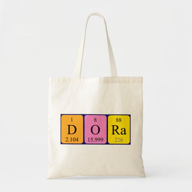 Dora Periodisk påse bord namn Tygkasse (Framsidan)
