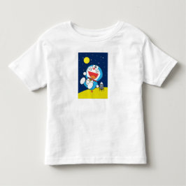 Doraemon på rymdäventyrsdesign t shirt