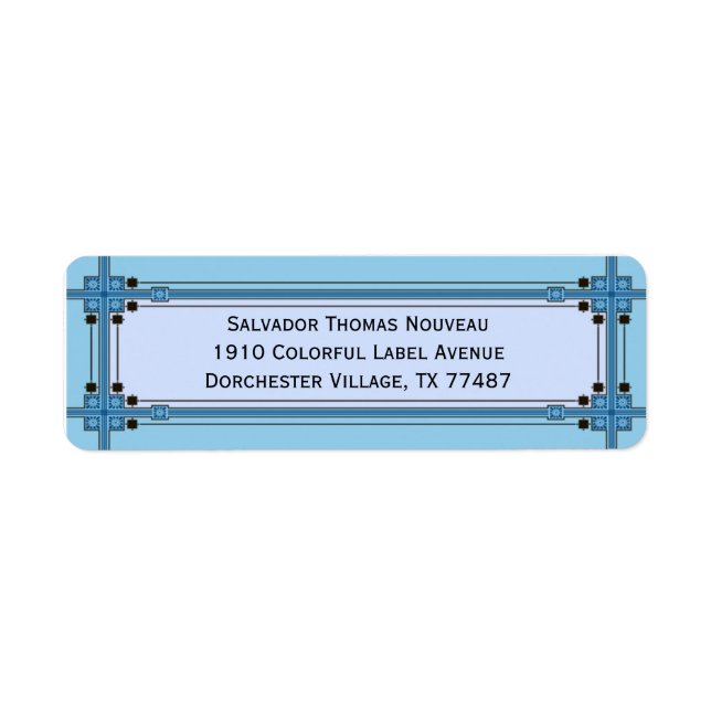 Dorchester i Light Blue och Royal Blue Returadress Etikett (Framsidan)