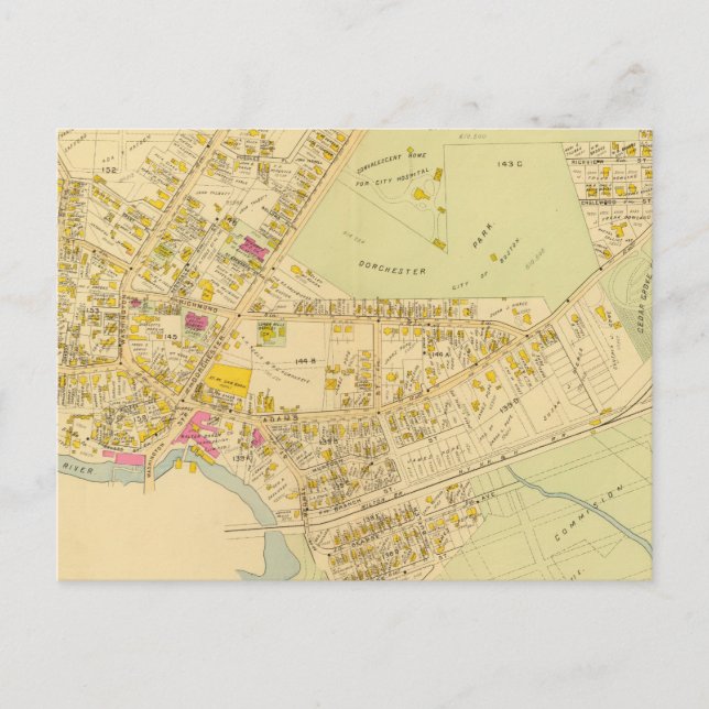 Dorchester, Massachusetts 3 Vykort (Framsida)