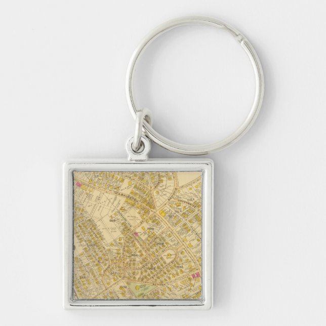 Dorchester, Massachusetts 4 Fyrkantig Silverfärgad Nyckelring (Framsidan)