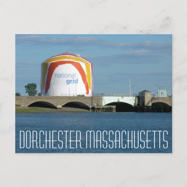 Dorchester Massachusetts ’Boston Gas Tank’ Vykort (Framsida)