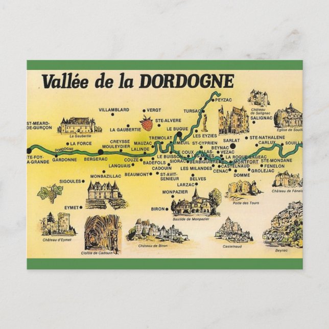 Dordogne-dalen i Frankrike Vykort (Framsida)