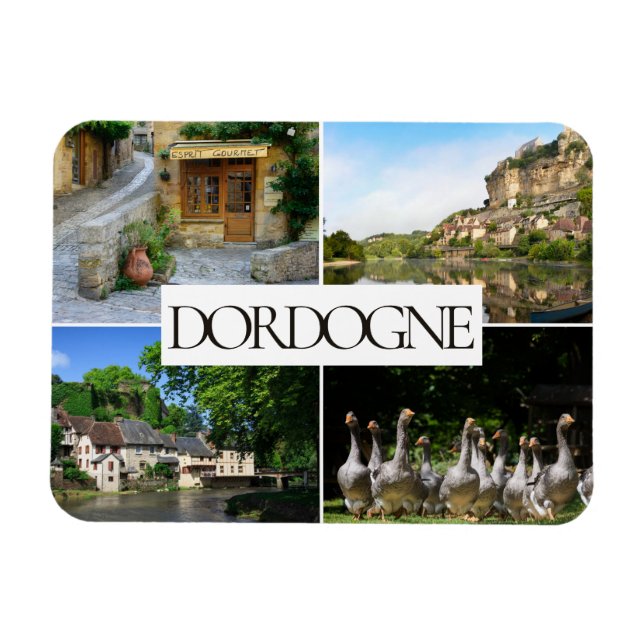 Dordogne Landcapes kollage resefoto Magnet (Horisontell)