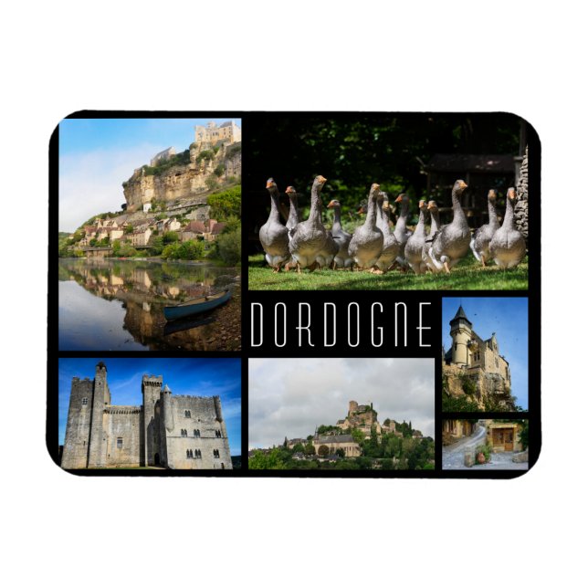 Dordogne Landcapes kollage resefoto Magnet (Horisontell)