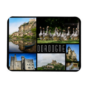 Dordogne landskap collage reser fotoet magnet