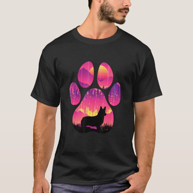 Dorgi Paw Mom Dad Dog  Women Men T Shirt (Framsida)