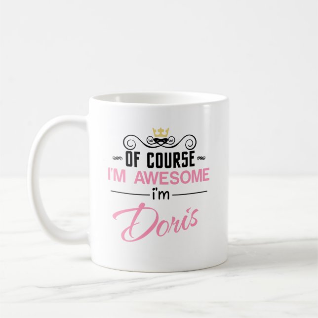 Doris Jag är Fantastisk Namn Kaffemugg (Vänster)