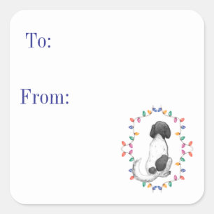 Doris the Dog Holiday Gift-klistermärke Fyrkantigt Klistermärke