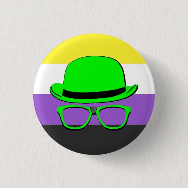 Dork Night Enby Pride-knapp Knapp (Framsida)