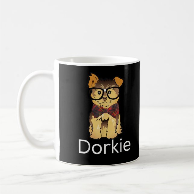 Dorkie Funny Dorky Yorkie Hund Kaffemugg (Vänster)