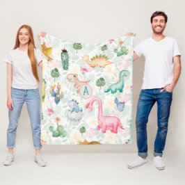 DORKY DINOSAURS Monogram Kids Gfit Boys Girls Fleecefilt