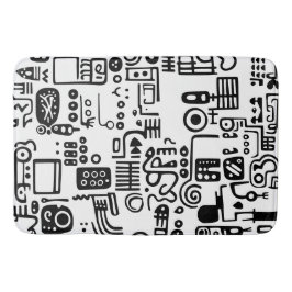 Dörlar, svart och vitt badrumsmatta