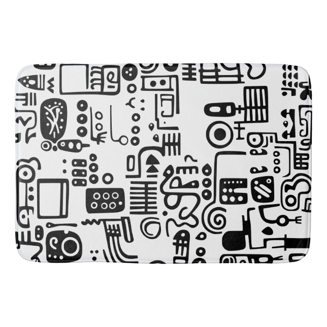 Dörlar, svart och vitt badrumsmatta (Framsidan)