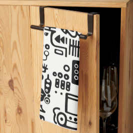 Dörlar, svart och vitt kökshandduk