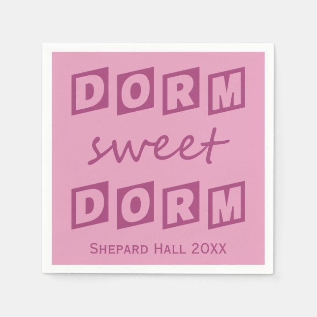 "Dorm Sweet Dorm" anpassade sovsalsfirande pappers Pappersservett (Framsidan)
