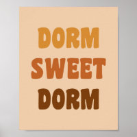 Dorm Sweet Dorm Brown Retro 70-tal Lettering