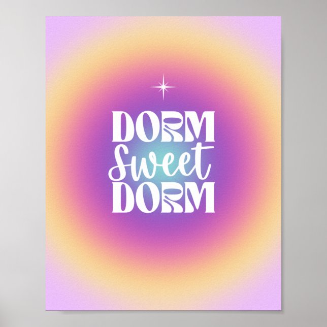 Dorm Sweet Dorm Fuchsia & Aqua Gradient Aura Poster (Framsidan)