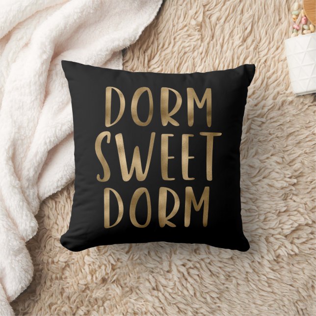 Dorm Sweet Dorm Guld College Back to school Kudde (Filt)