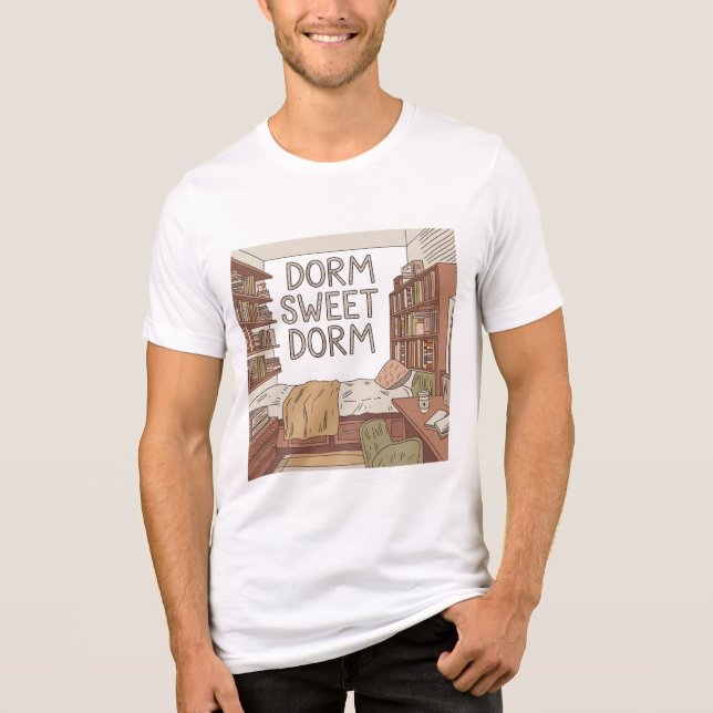 "Dorm Sweet Dorm Mysigt och Roligt Tee for College (Framsida)