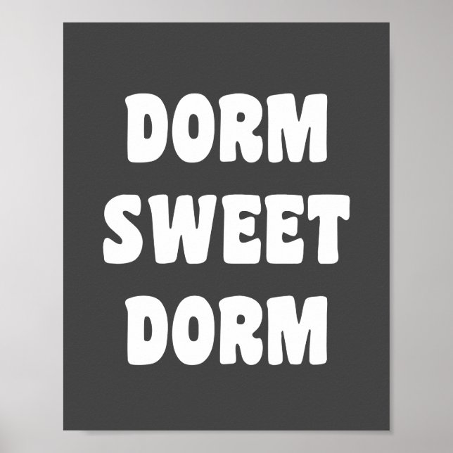 Dorm Sweet Dorm Retro Black and White Lettering Poster (Framsidan)