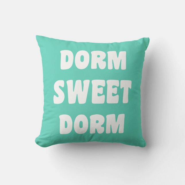 Dorm Sweet Dorm Retro Lettering i Mint Grönt  Kudde (Framsida)