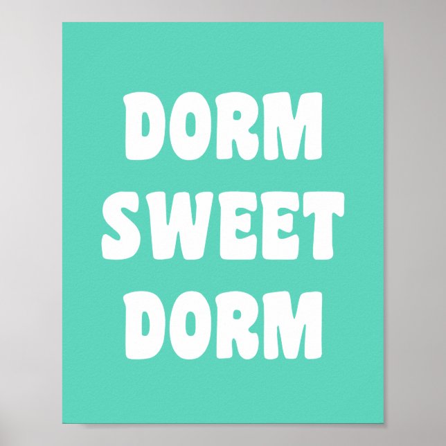Dorm Sweet Dorm Retro Lettering i Mint Grönt Poster (Framsidan)