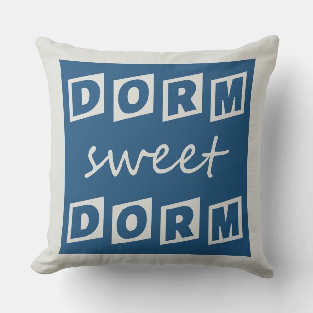 "Dorm Sweet Dorm" reversibel dekorativ kudde (Framsida)