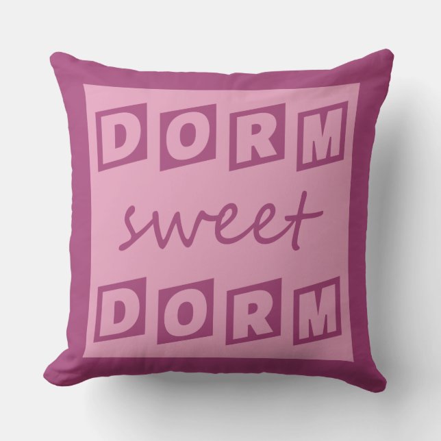 "Dorm Sweet Dorm" reversibel dekorativ kudde (Framsida)