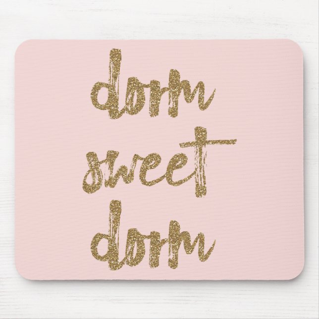 Dorm Sweet Dorm Room Decor  Rosa och Guld Musmatta (Framsidan)