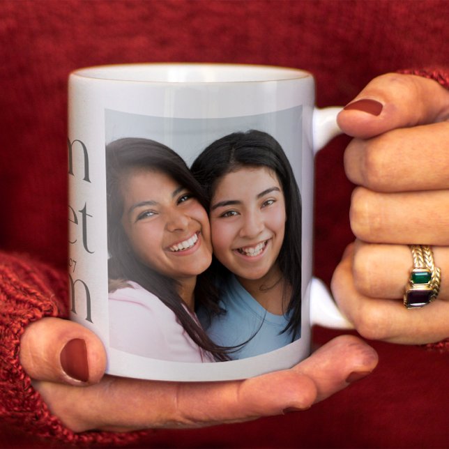 Dorm Sweet Dorm Two Photo Black and White Jumbo Mugg (Sweet dorm mug for students with their room number and photo of the new roommates.)