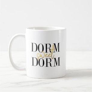 Dorm Sweet Dorm Typografi för svart och Guld Kaffemugg