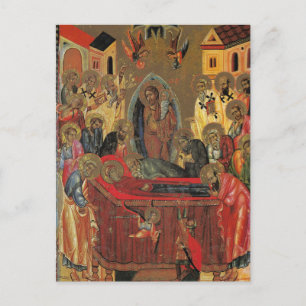 Dormition av Theotokos Icon Vykort