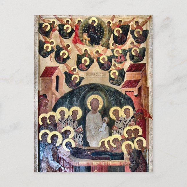 Dormition av Theotokos Icon Vykort (Framsida)