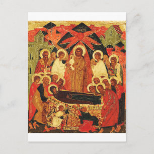 Dormition Mor av guds ortodoxa ikon Vykort