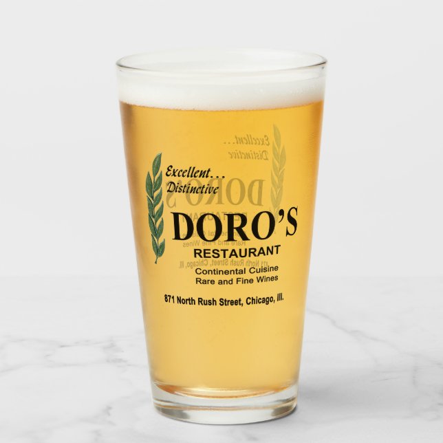 Doro's Restaurant, Rush Street, Chicago, IL Glaskopp (Framsida fylld)