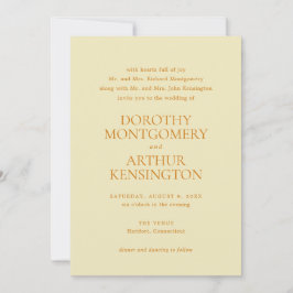 Dorothy Butter Gult Elegant bröllop Inbjudningar